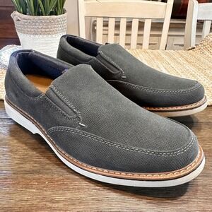 Nunn Bush Otto Suede Slip On Loafer Casual Comfort Shoes Gray Mens Size 10W